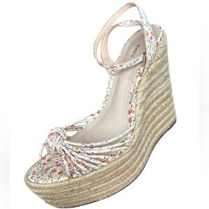 Schutz Floral Gianne Espadrille 6” Platform Wedge Sandals, Size 8B
